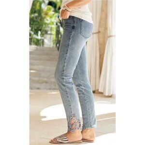 Soft Surroundings Touch of Lace Ankle Jeans Size 6P